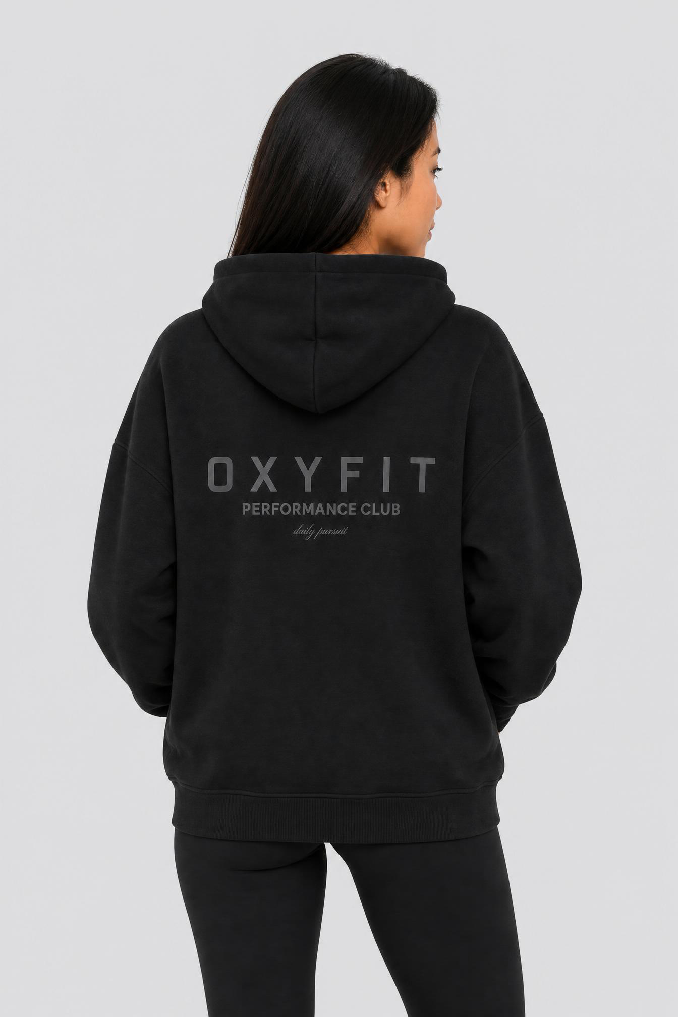 Oxyfit Track Zip-Up Hoodie - Obsidian Black