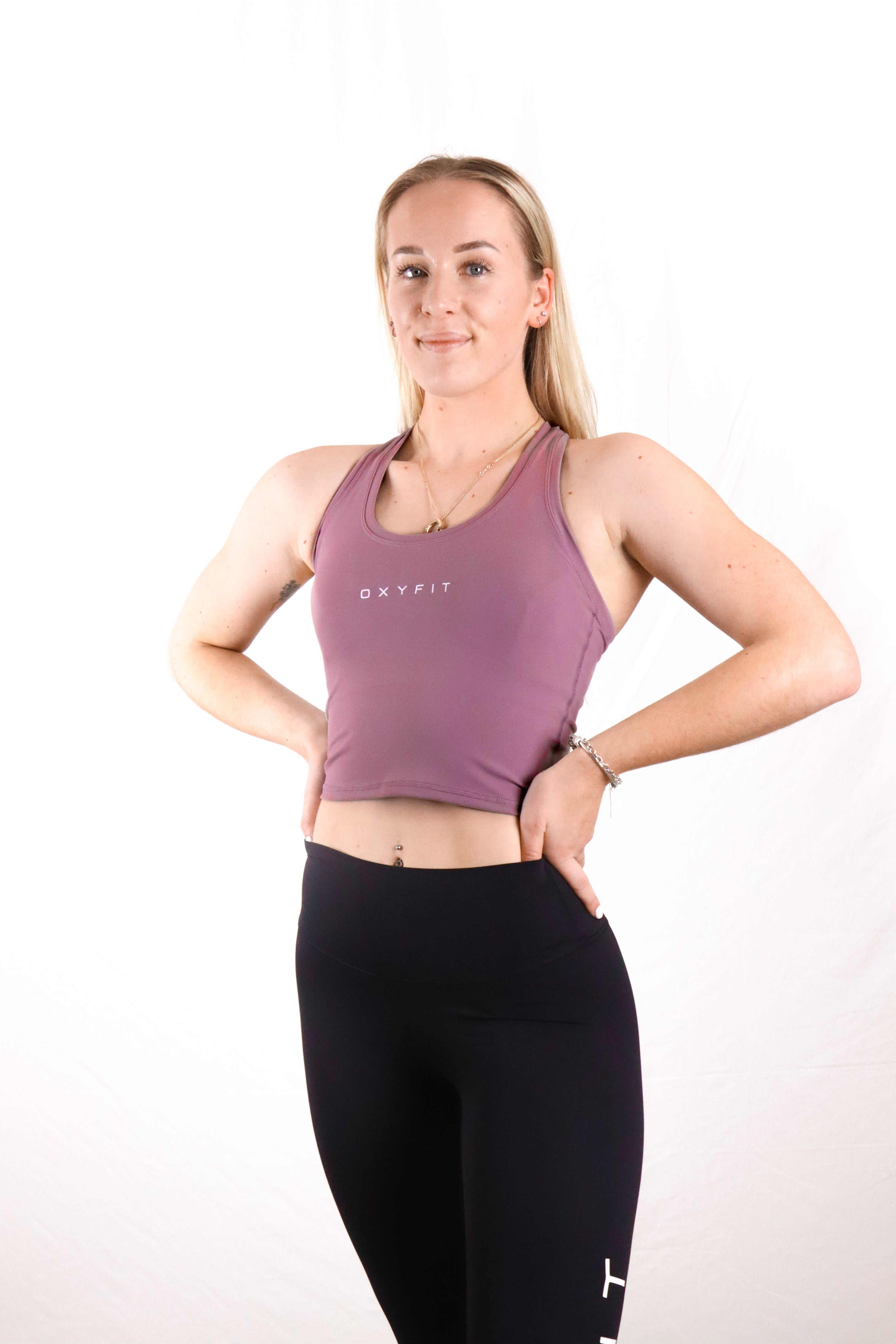 Womens OXYTECH Fitted Tank - Blush Mauve