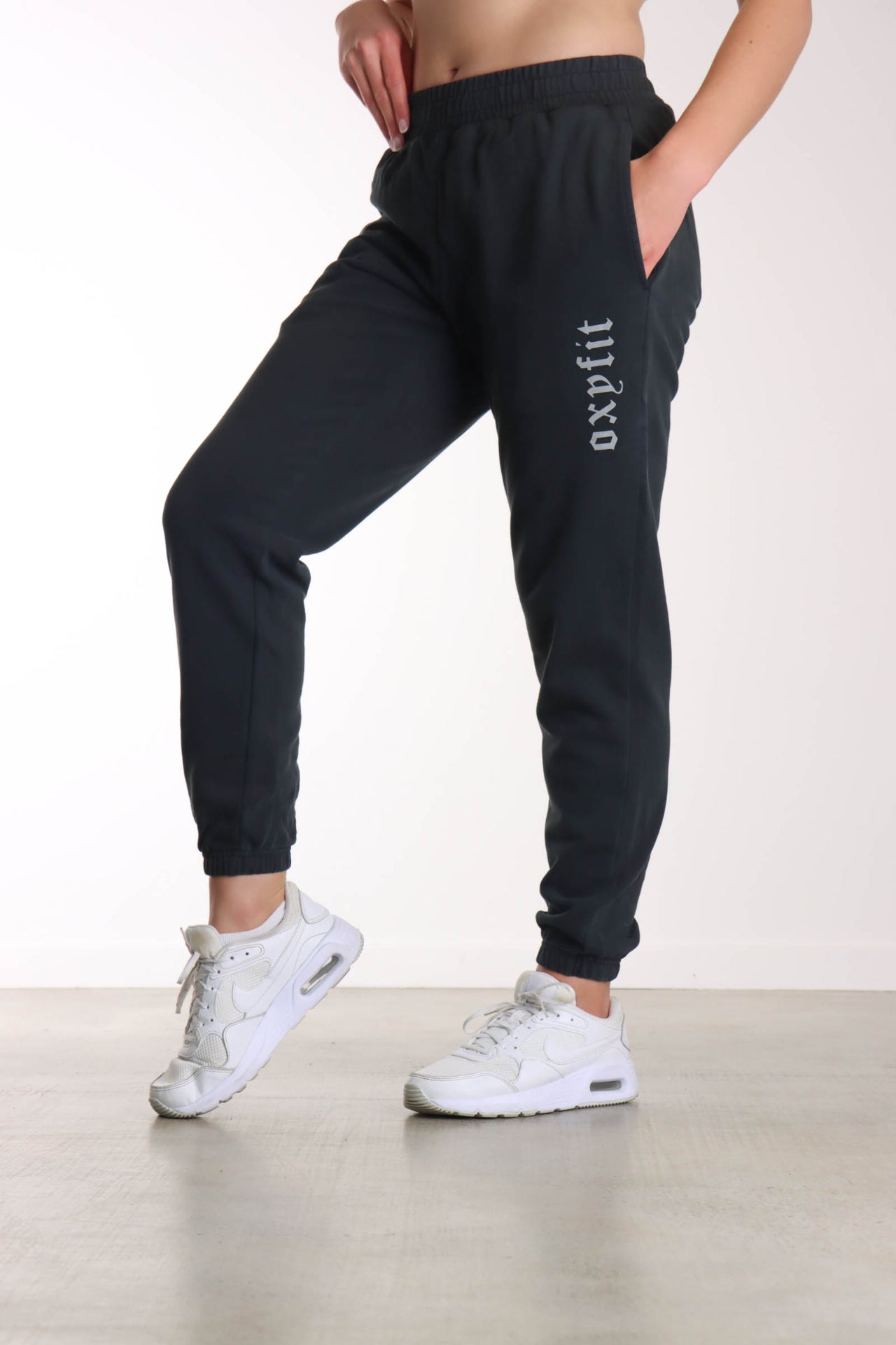 Womens Military Joggers - Washed Black