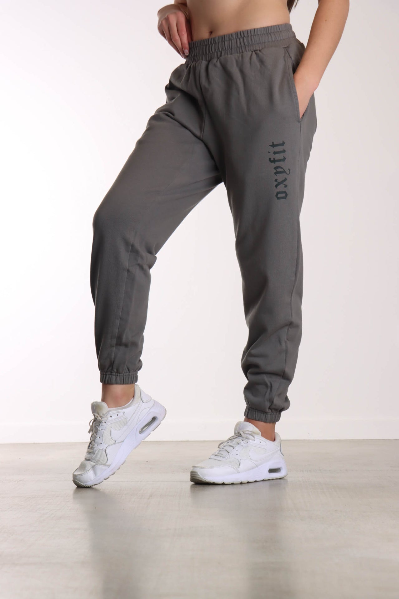Womens Military Joggers - Washed Grey