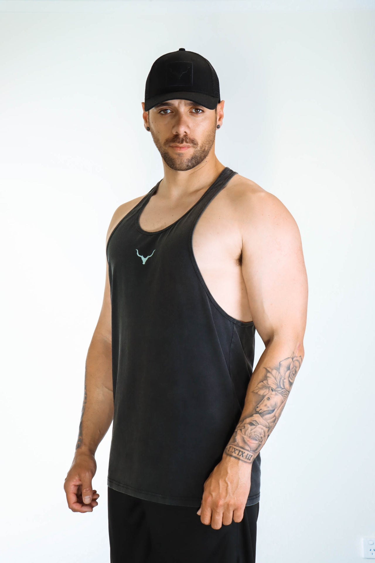 Oxyfit Mens Focus Stringer - Washed Black