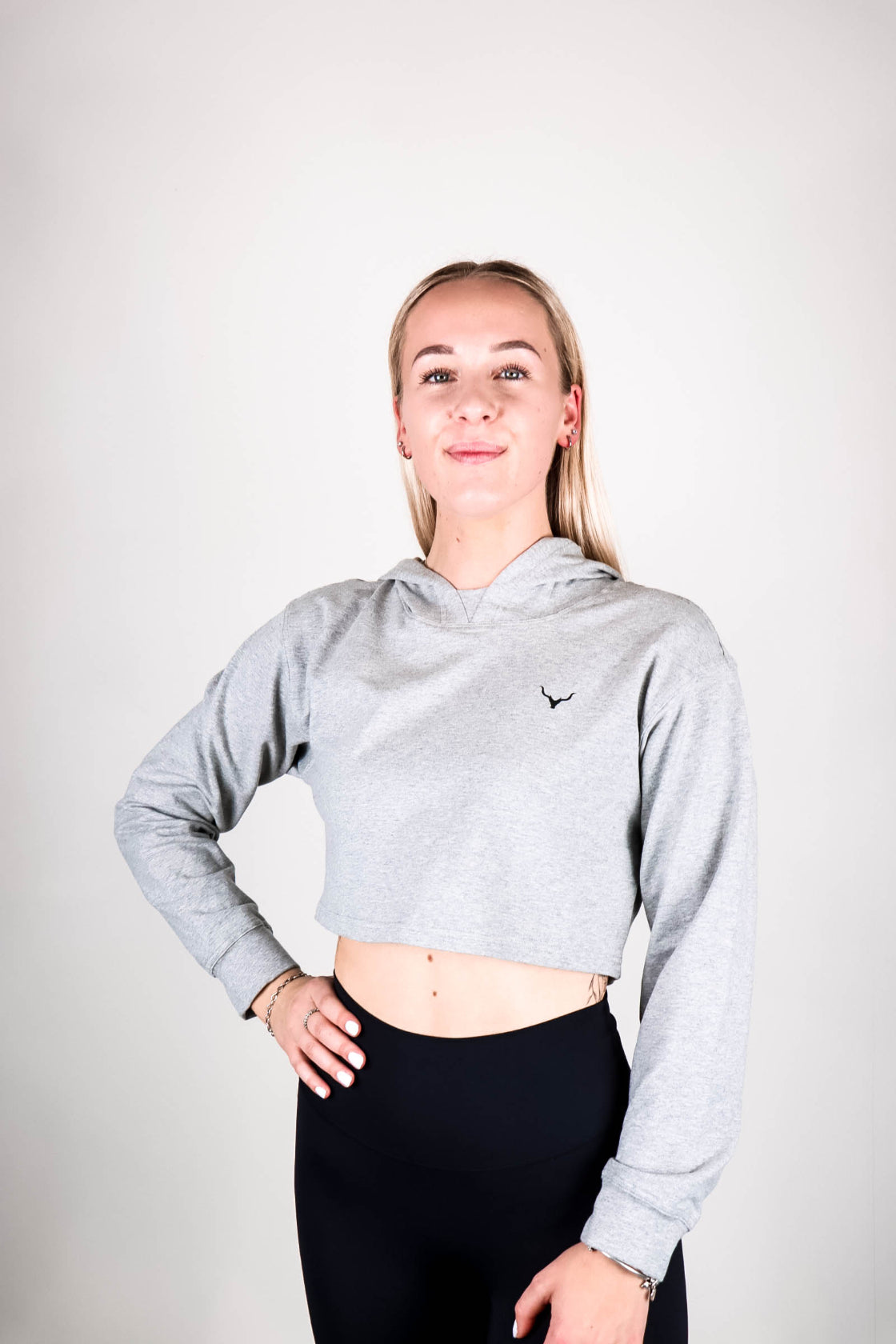 Women's Integrity Crop Hoodie - Cloud Grey