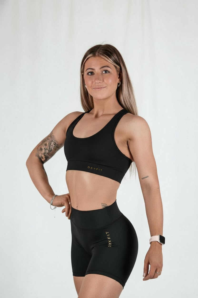 Stealth Sports Bra - Black & Gold