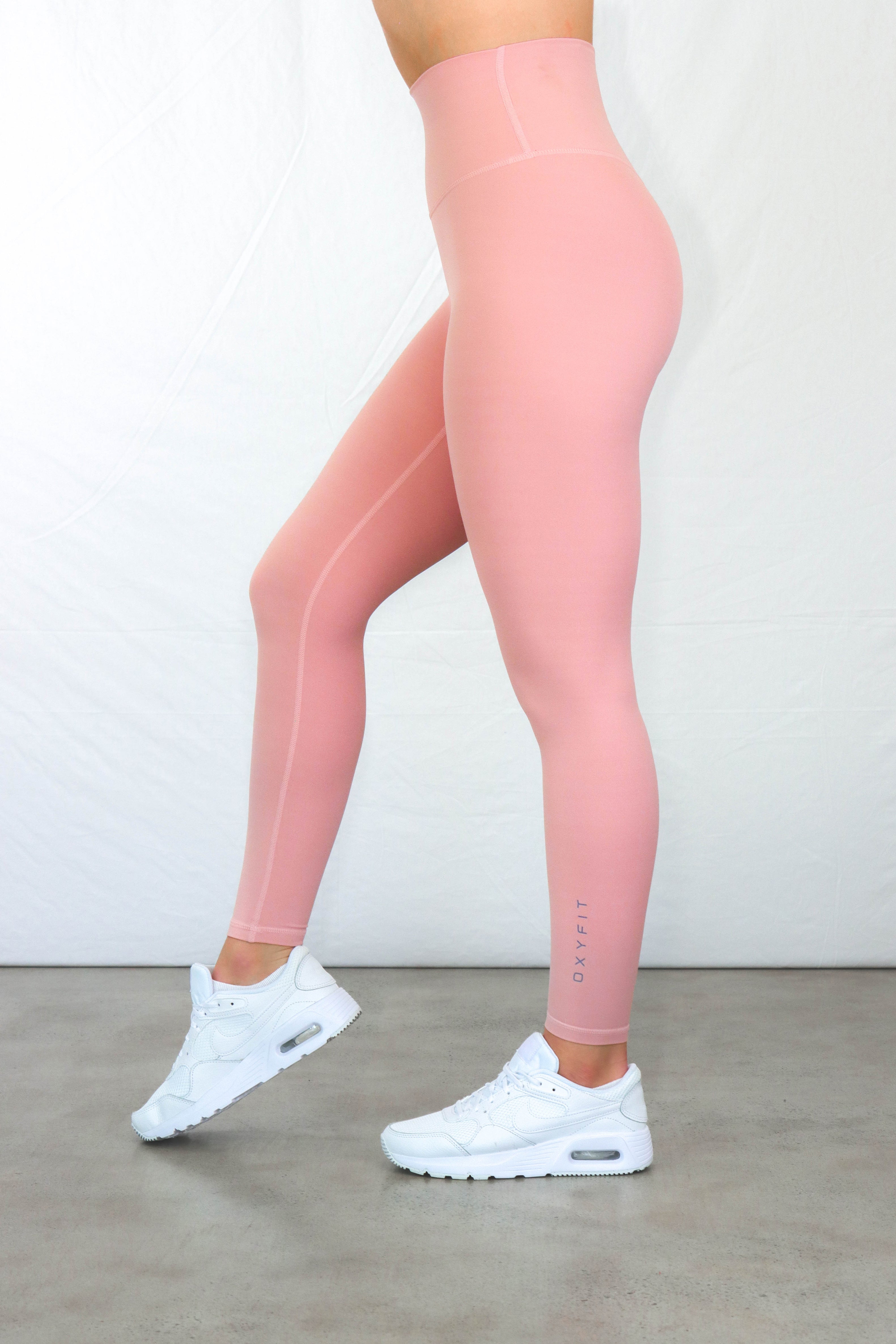 OXYTECH Womens Leggings | Micro Logo - Baby Pink