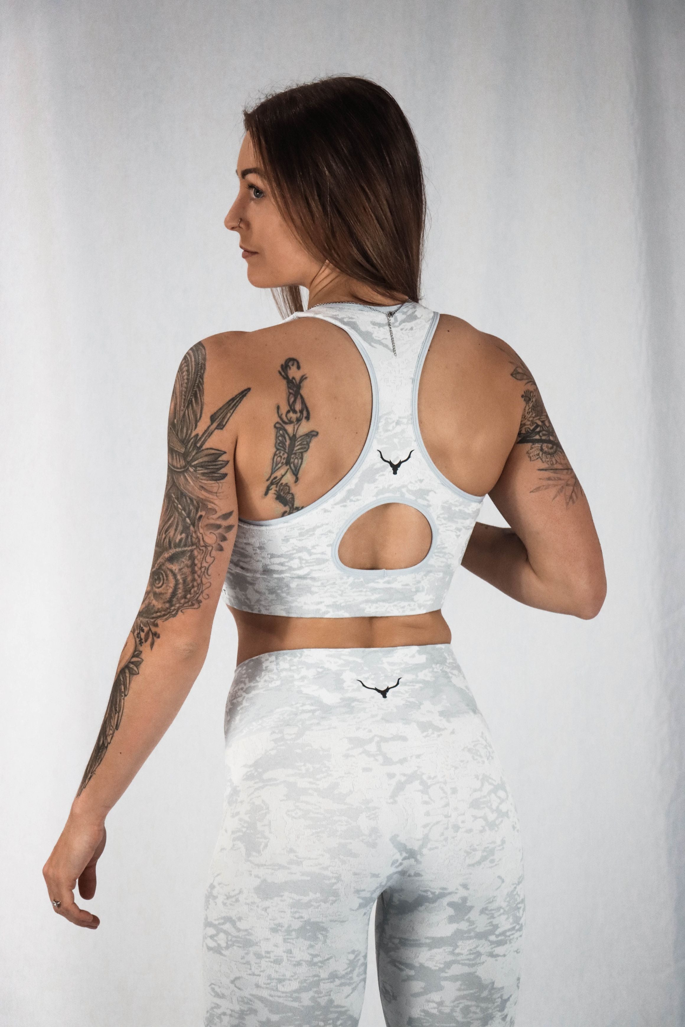 Glitch Camo Sports Bra - Sub Zero