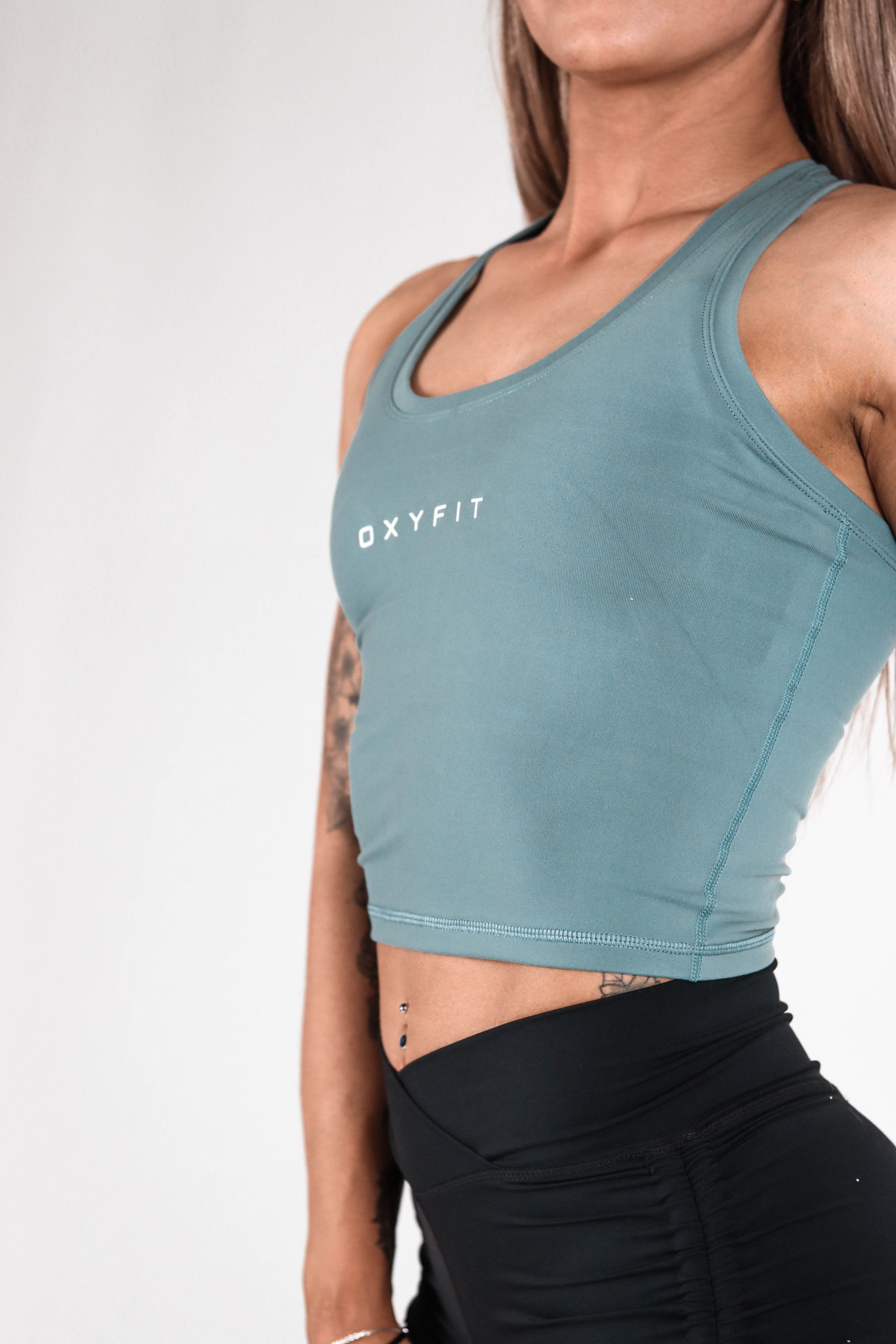 Womens OXYTECH Fitted Tank - Iris Teal