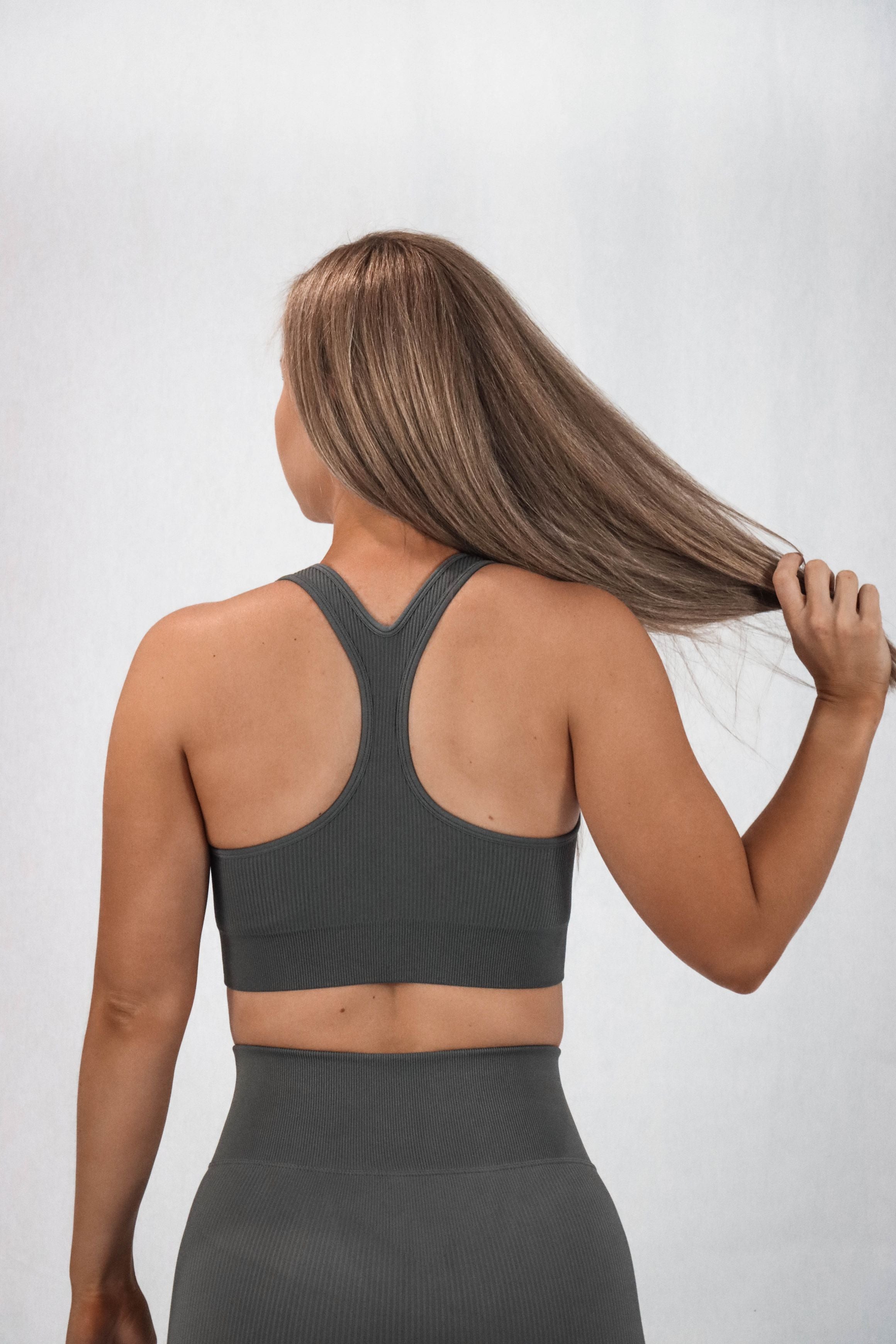 Hype Ribbed Bra - Stone