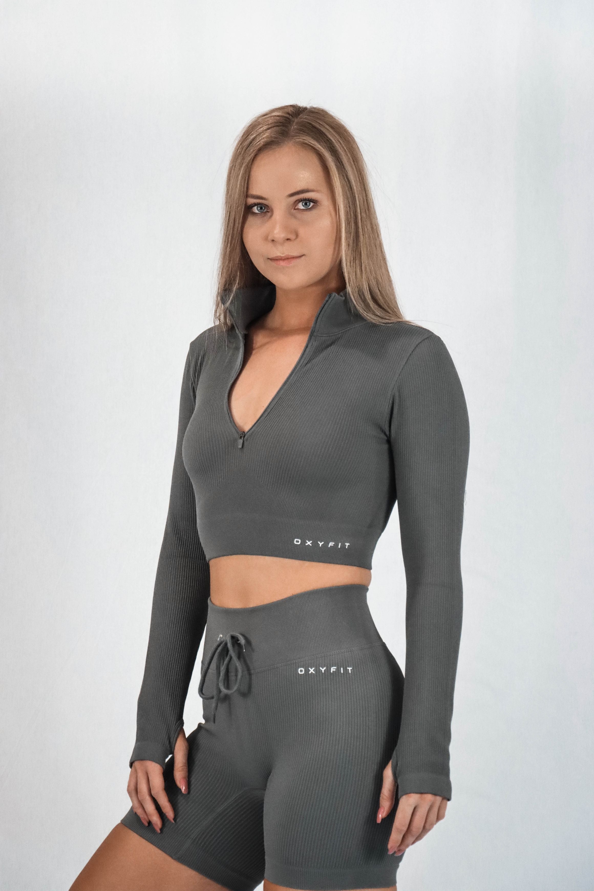 Hype Ribbed Long Sleeve - Stone