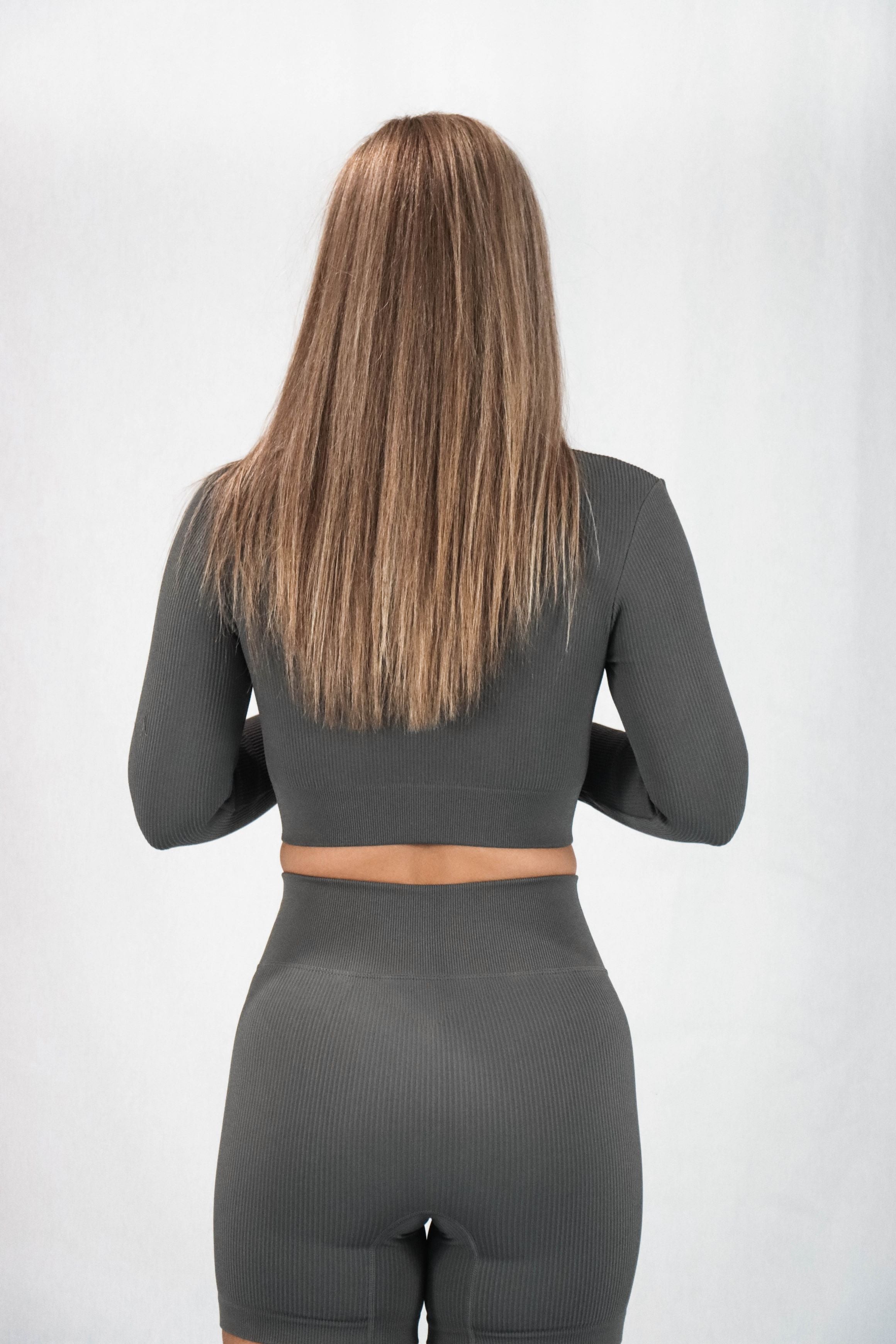 Hype Ribbed Long Sleeve - Stone