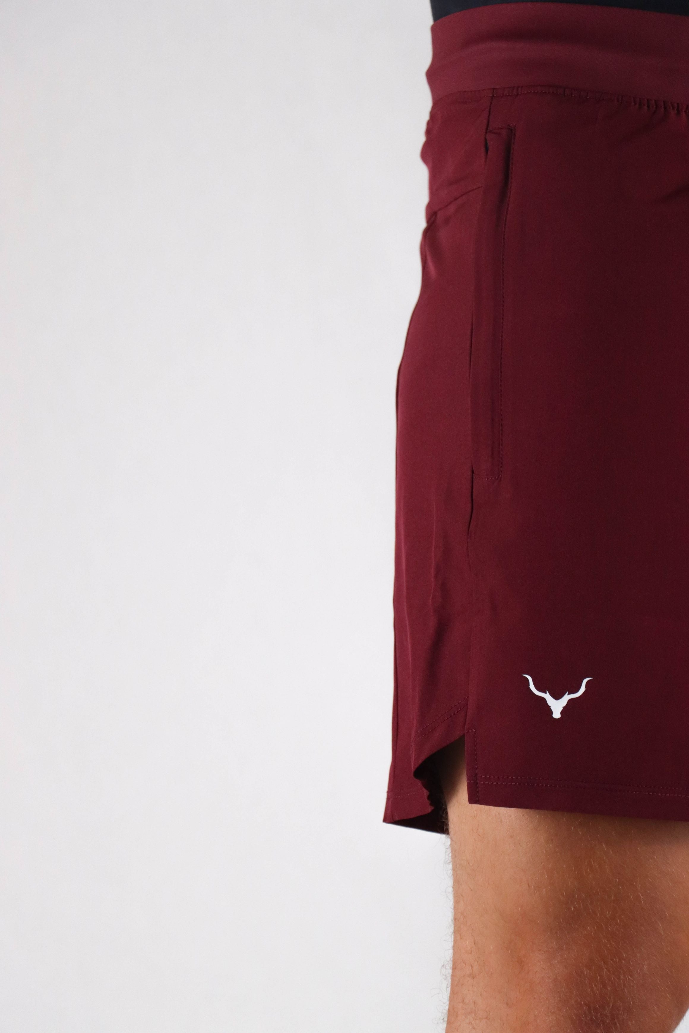 Oxyfit Mens Quad Shorts - Deep Maroon