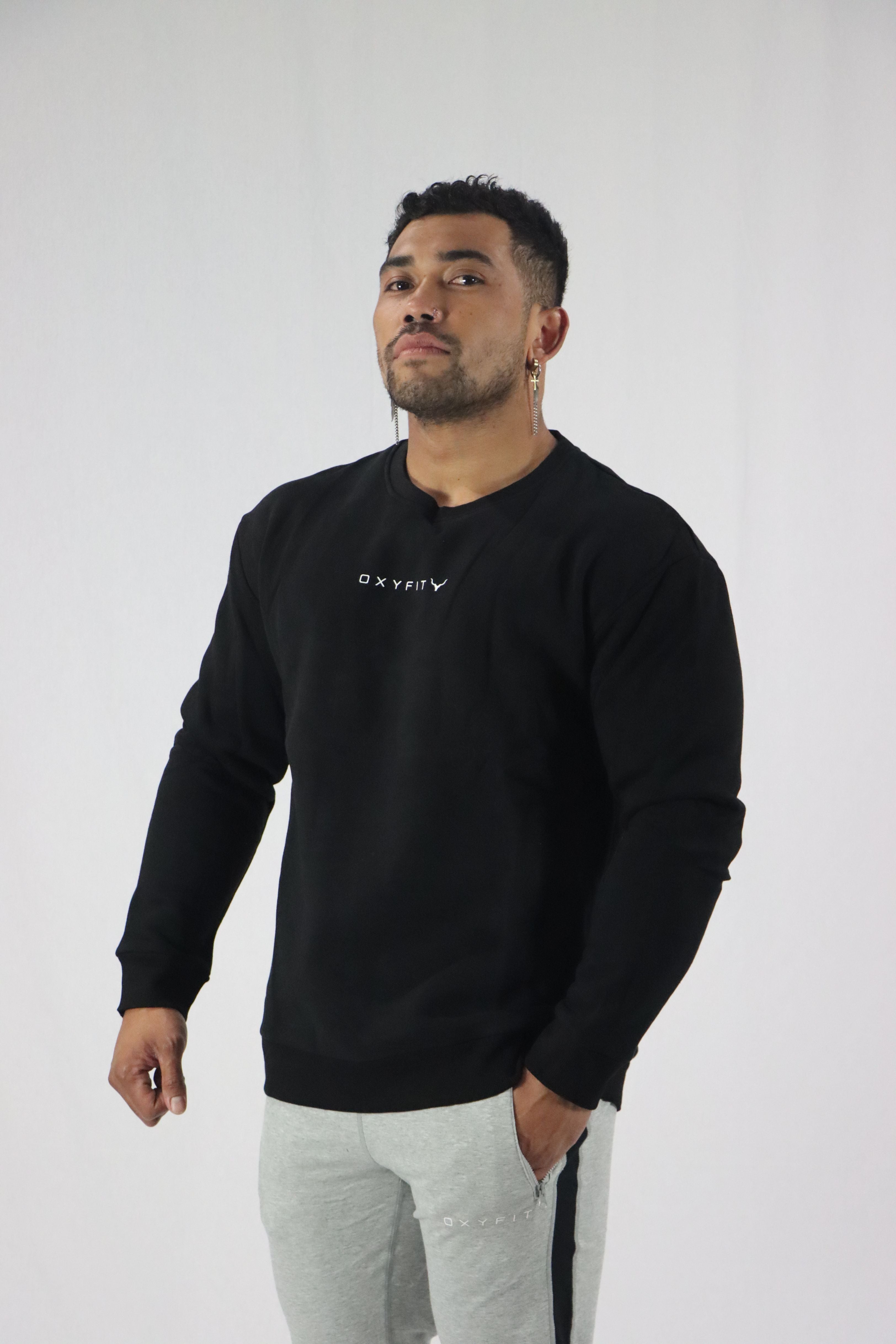 Cornerstone Crew Sweater - Obsidian Black