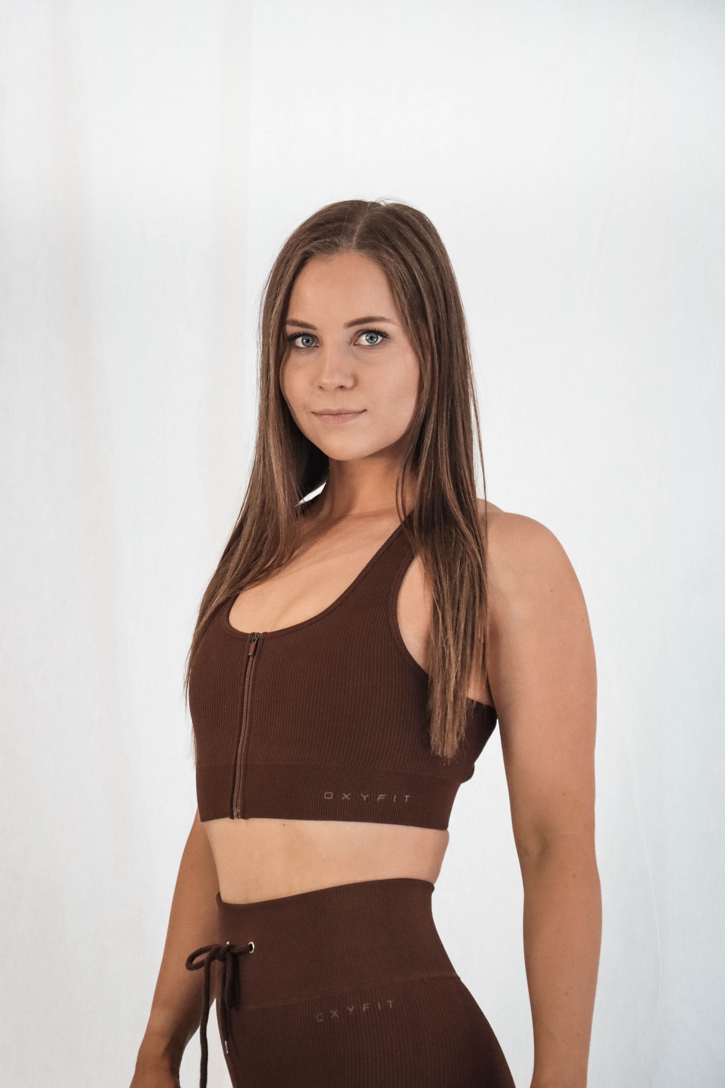 Hype Ribbed Bra - Double Chocolate