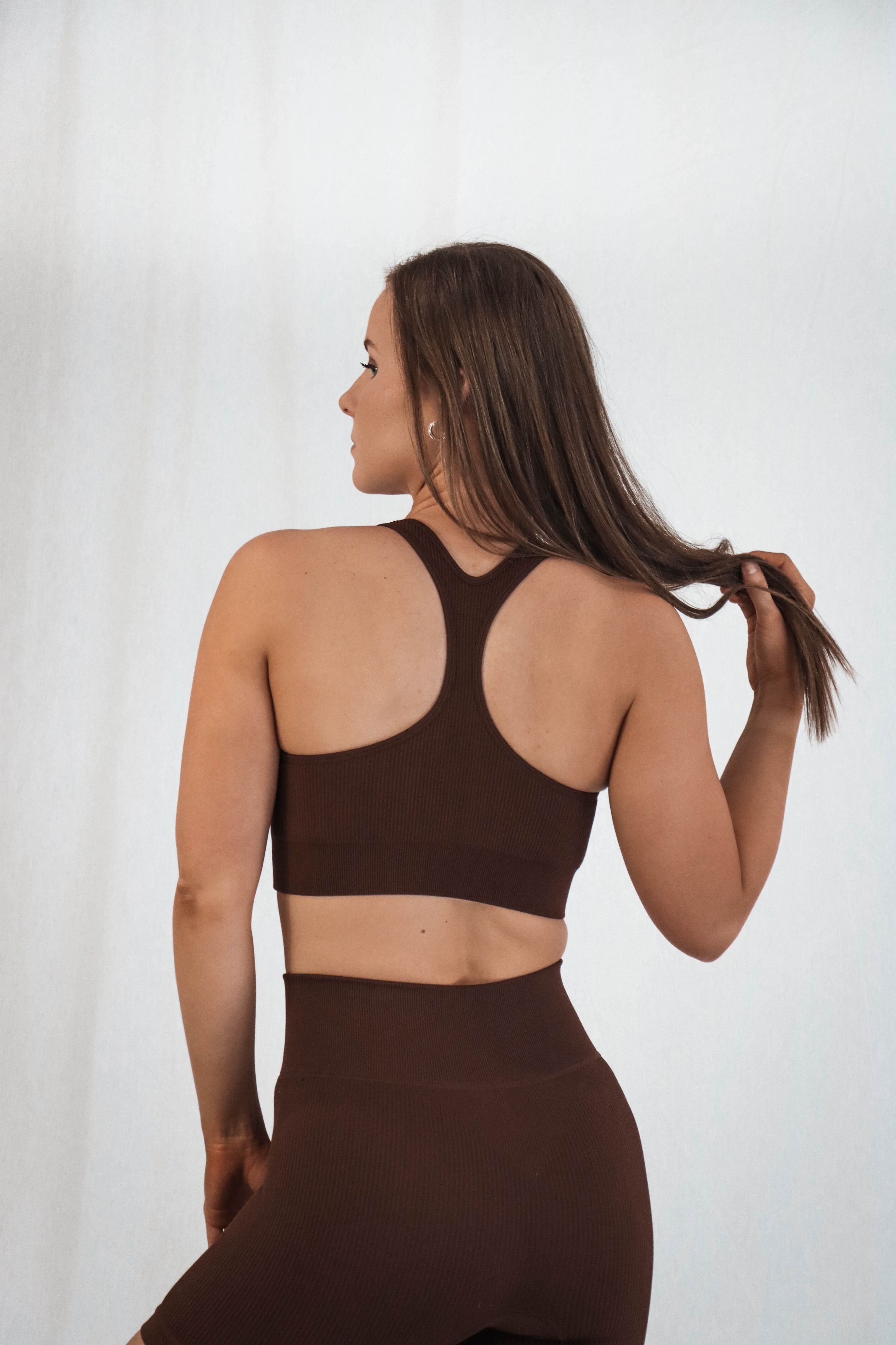 Hype Ribbed Bra - Double Chocolate