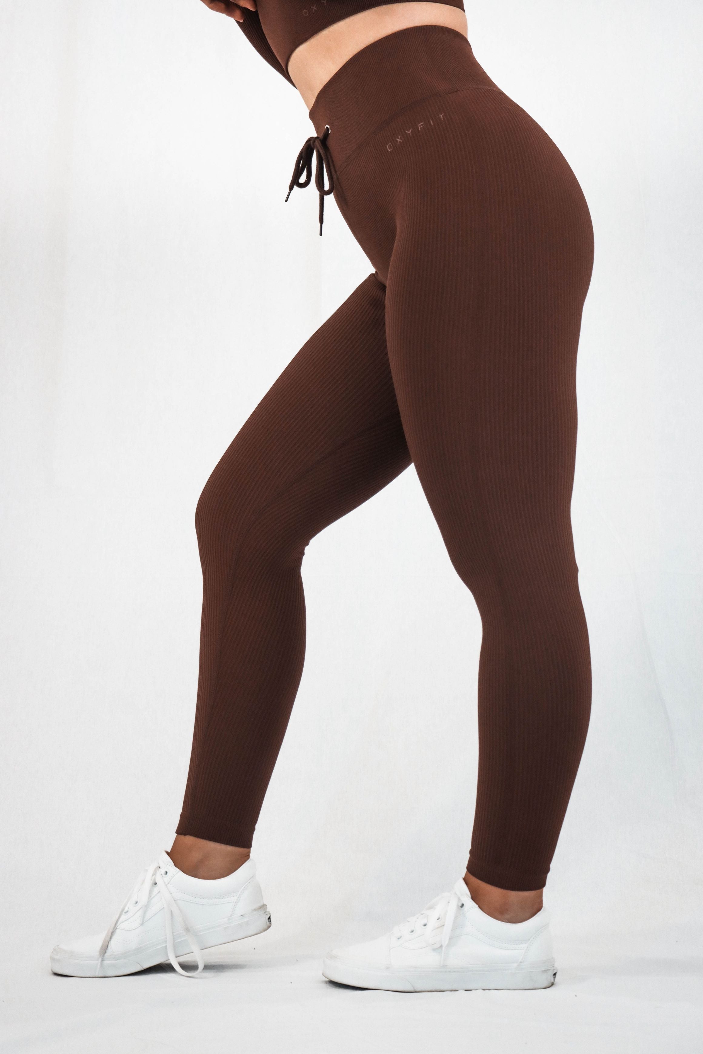 Hype Ribbed Tights - Double Chocolate