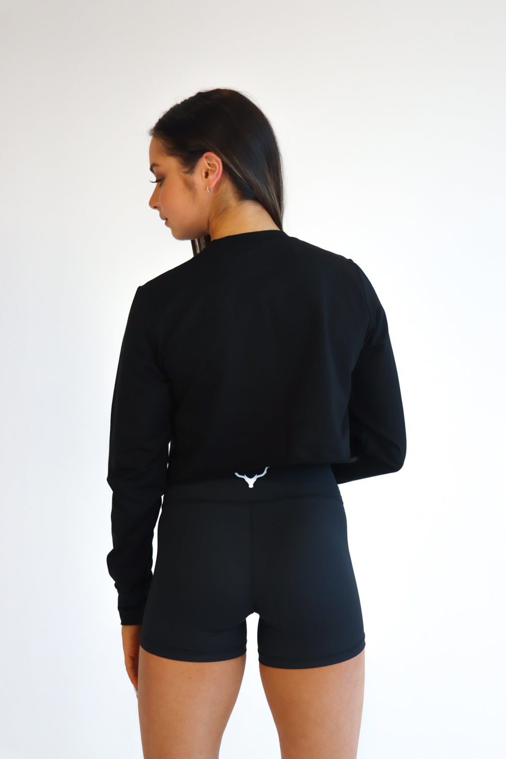 Oxyfit Crop Crew Sweater - True Black