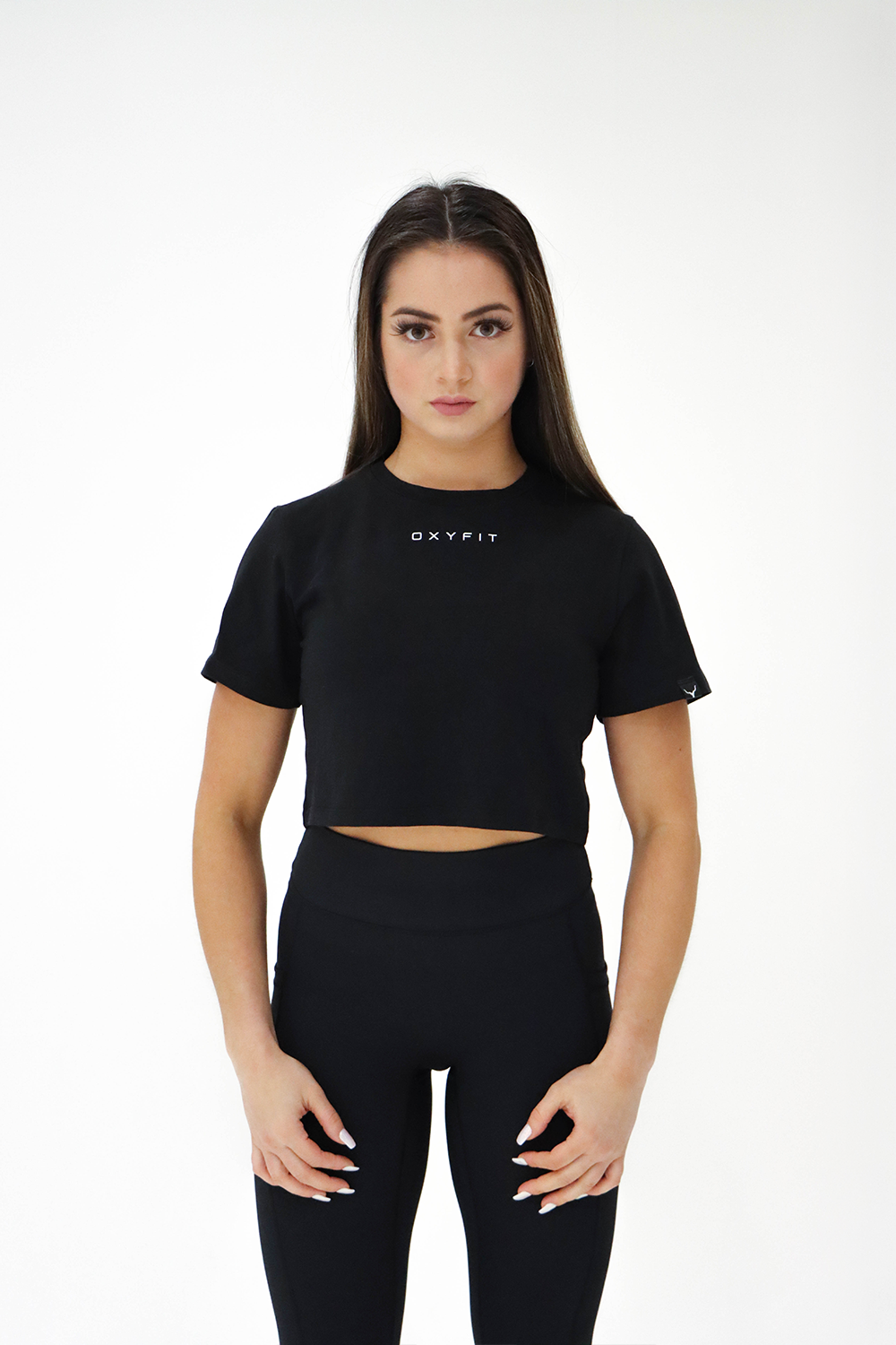 Oxyfit Crop Tee - True Black