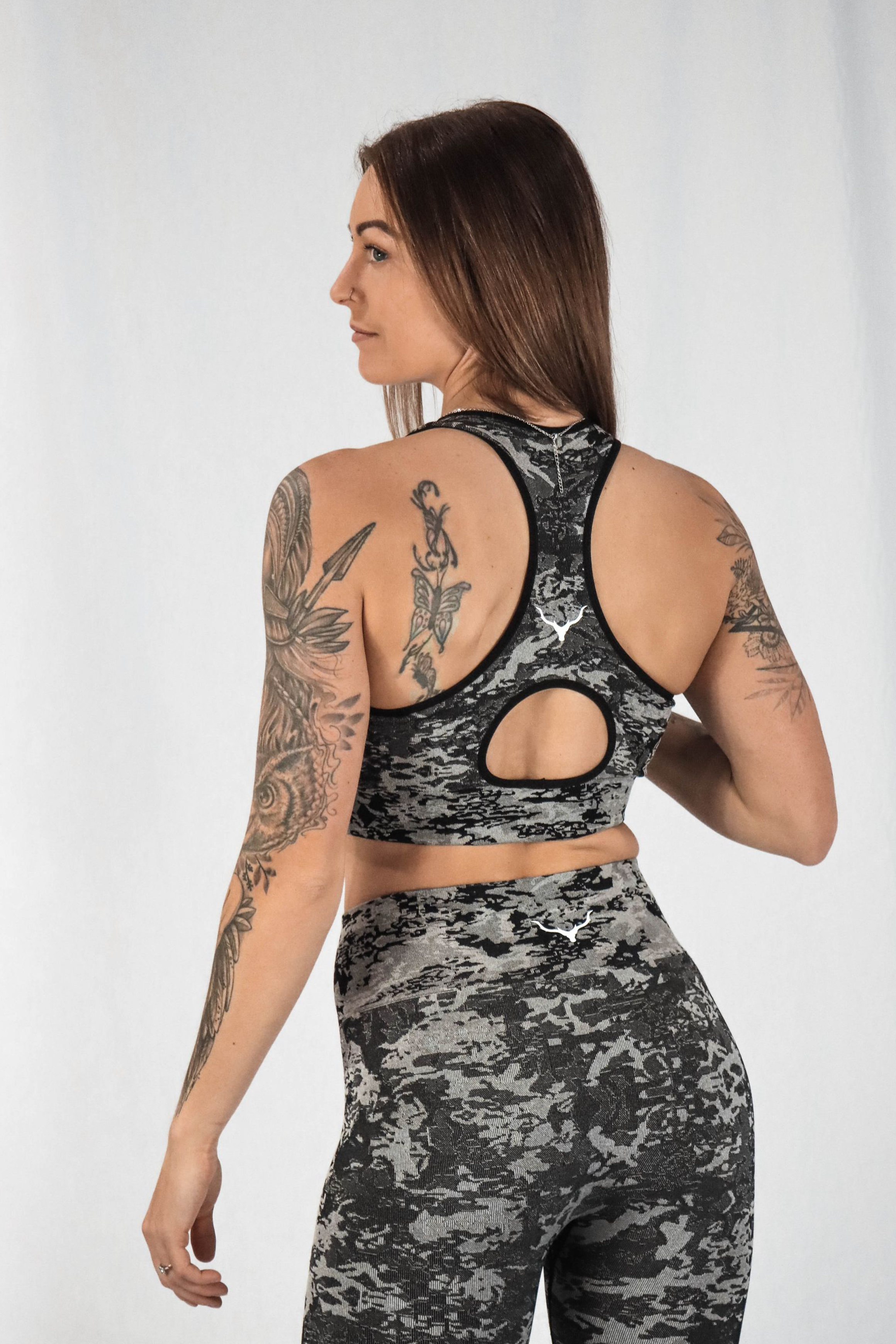 Glitch Camo Sports Bra - Black Ops