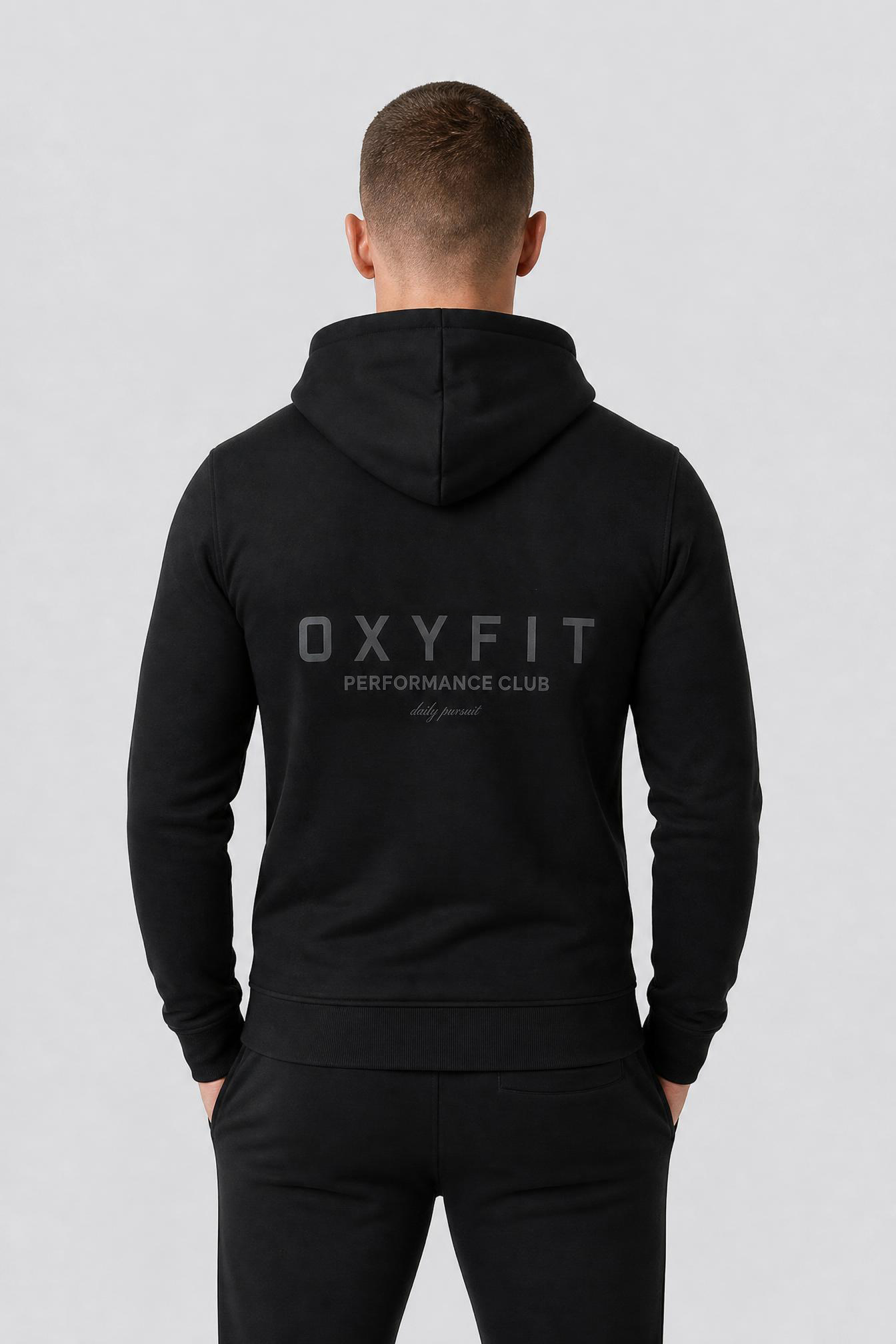 Oxyfit Track Zip-Up Hoodie - Obsidian Black