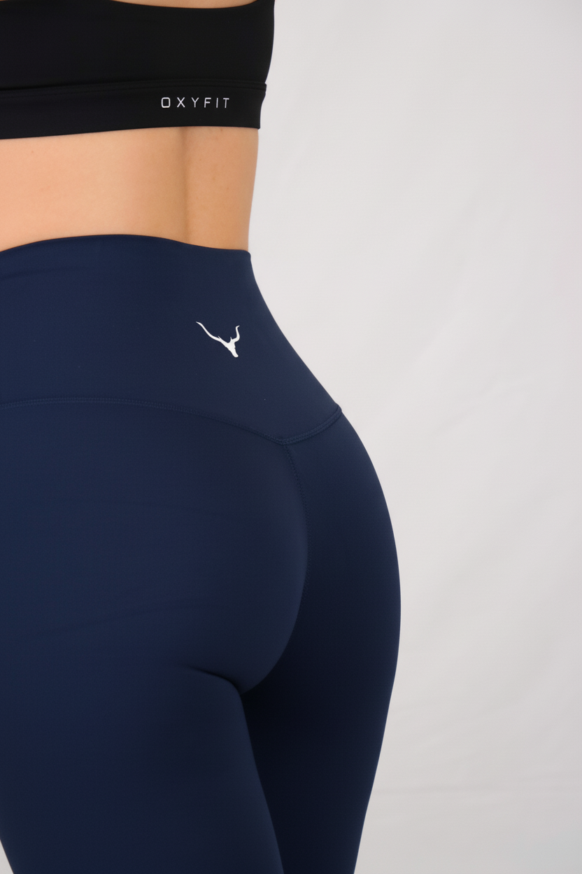 OXYTECH Womens Leggings | Micro Logo - Navy Blue