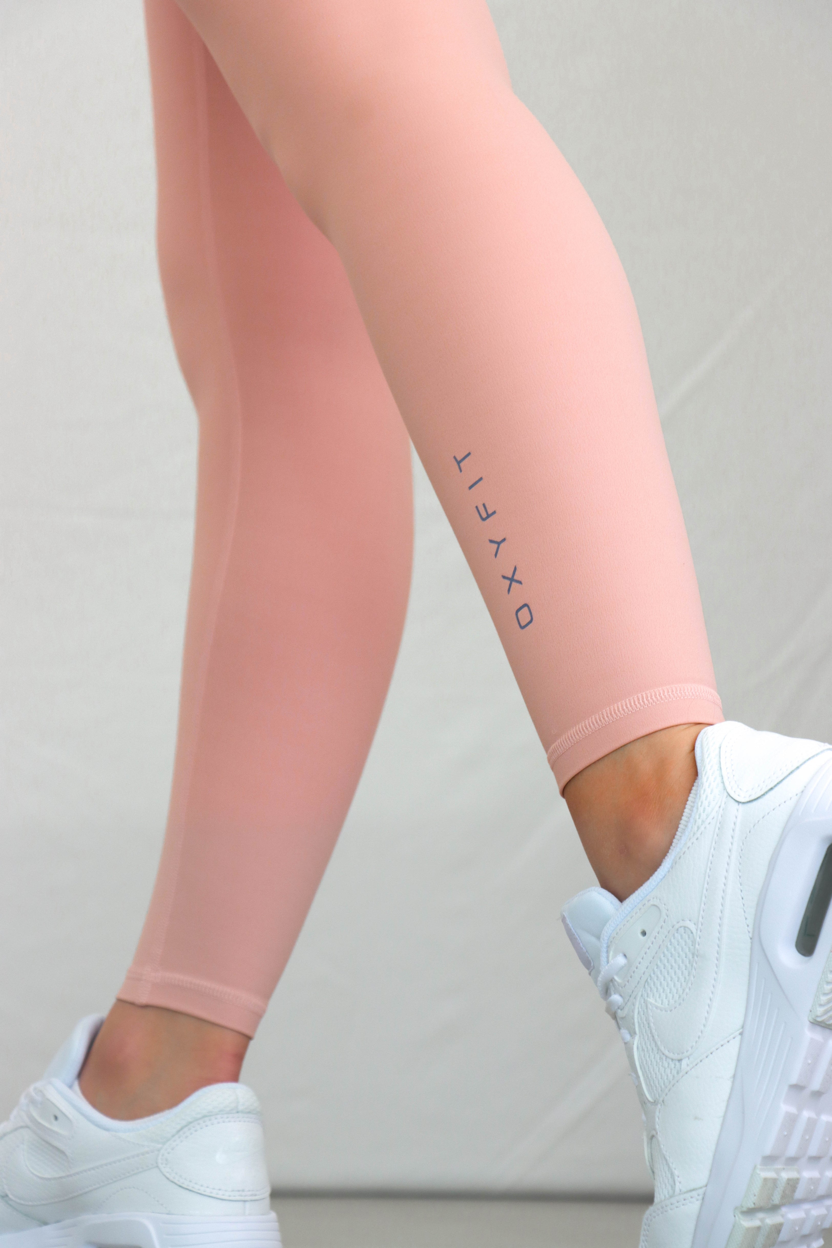 OXYTECH Womens Leggings | Micro Logo - Baby Pink