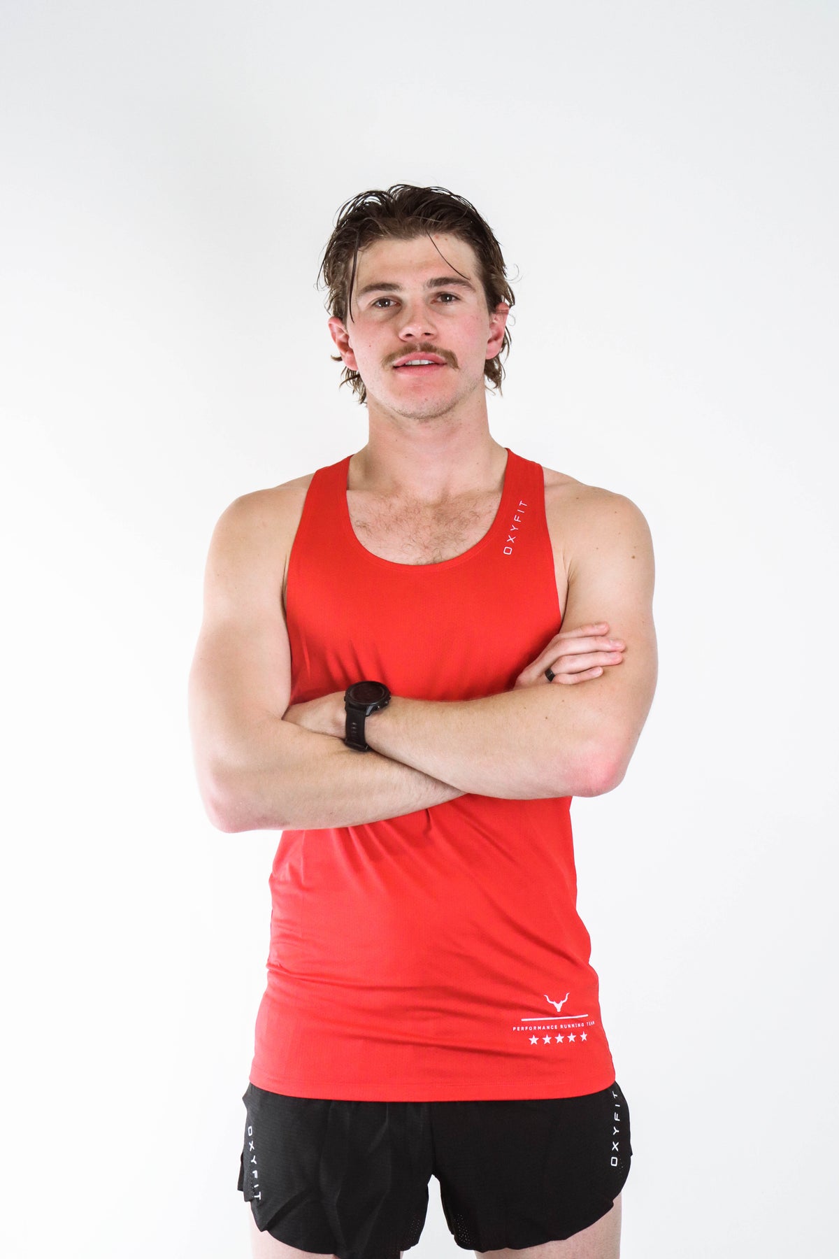 Mens Race Running Singlet | Oxyfit | Fire Red