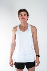 Mens Running | Race Singlet - White & Red