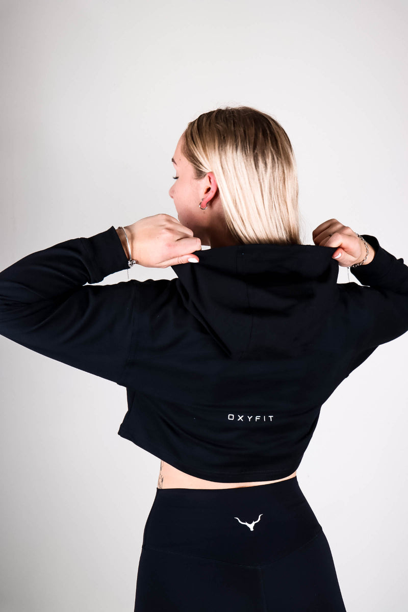 Women's Integrity Crop Hoodie - True Black