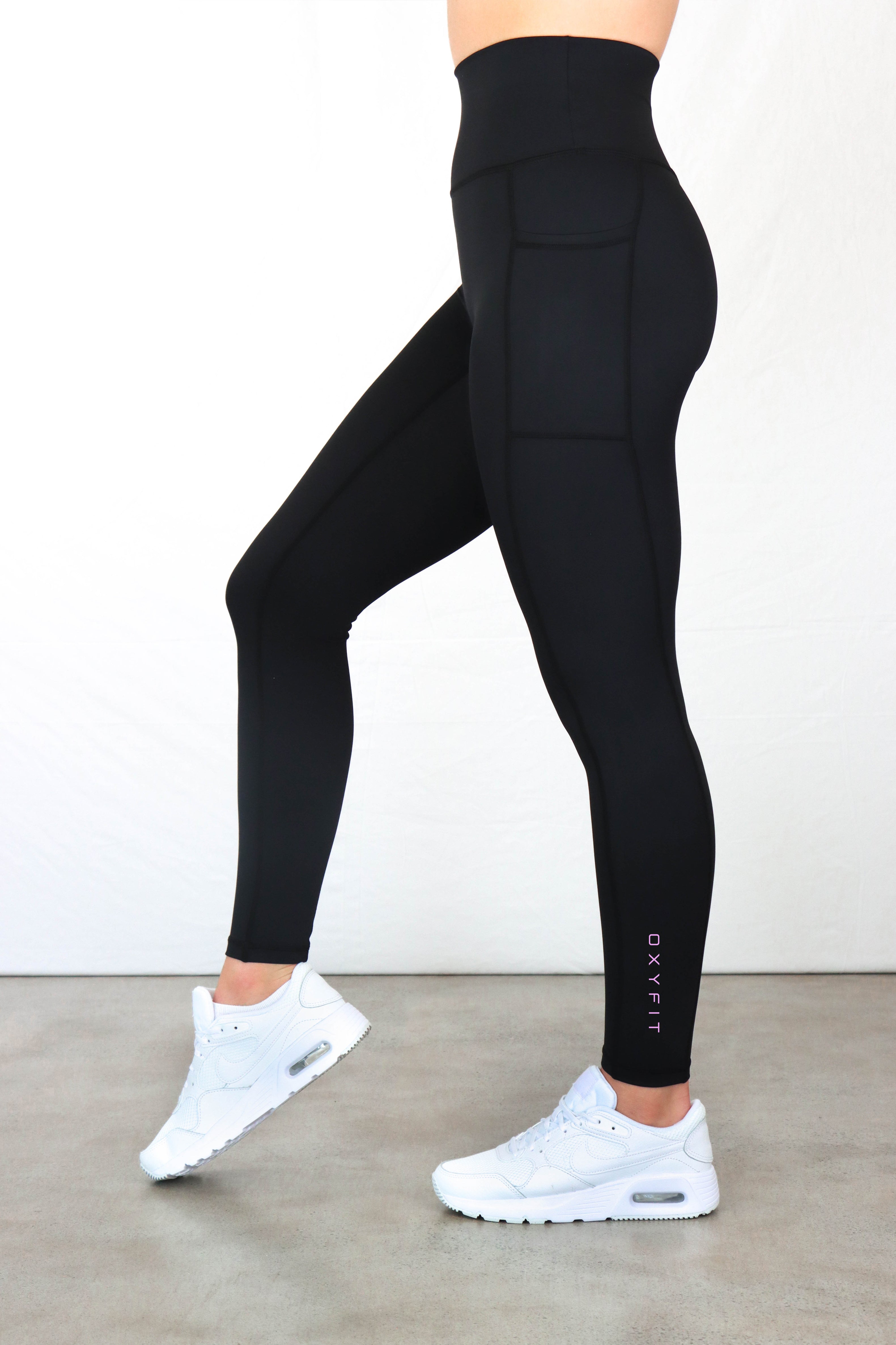 ALONG FIT Yoga Pants for Women with Pockets, Compression Workout Leggings  Tummy | eBay