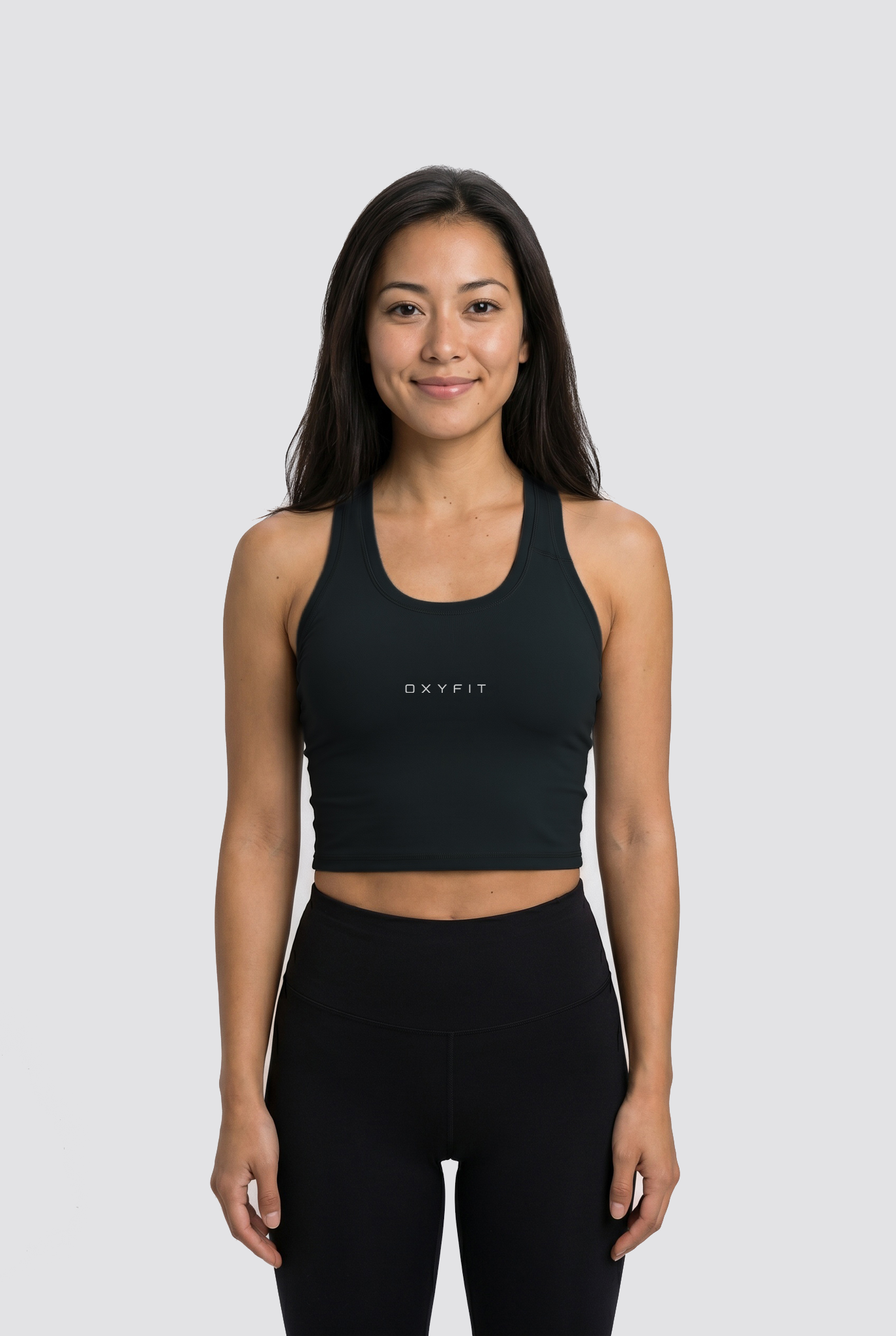 Womens OXYTECH Fitted Tank - Obsidian Black