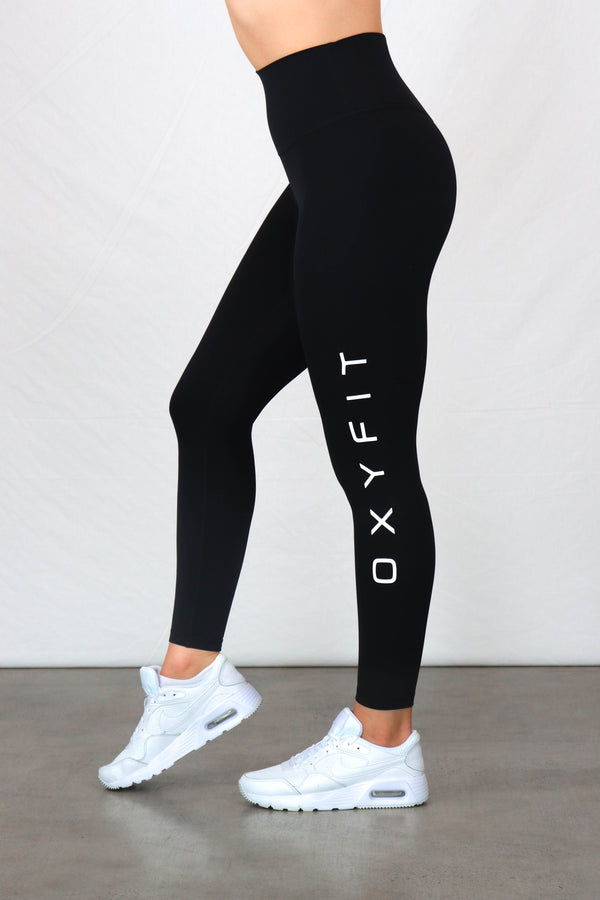 OXYTECH Womens Leggings | Magnify Logo - Black & White