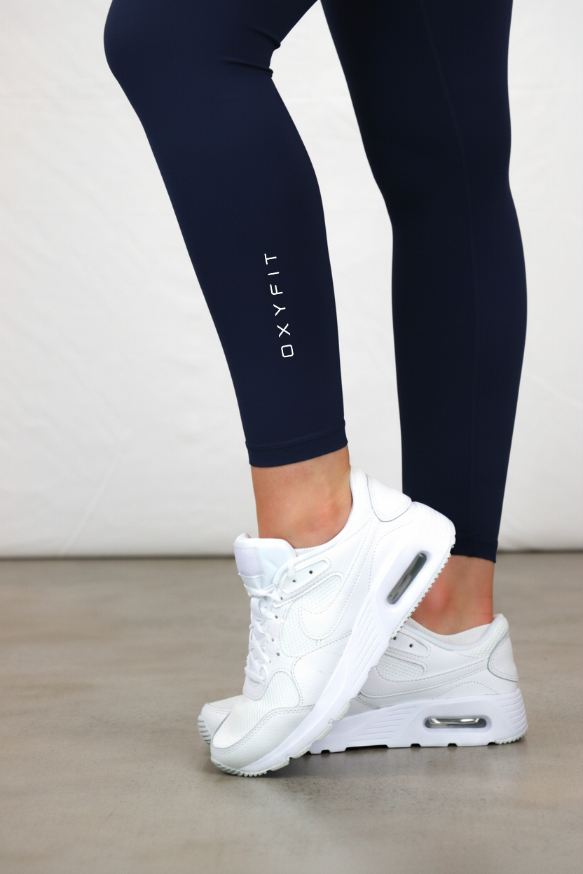 OXYTECH Womens Leggings | Micro Logo - Navy Blue