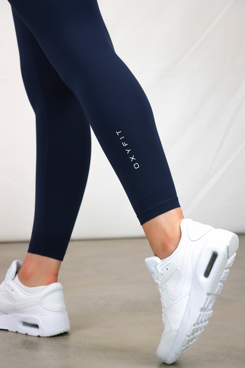 OXYTECH Womens Leggings | Micro Logo - Navy Blue