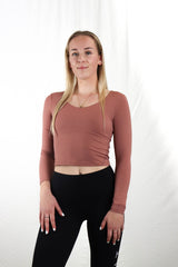 Women's Fitted Crop Long Sleeve - Clay