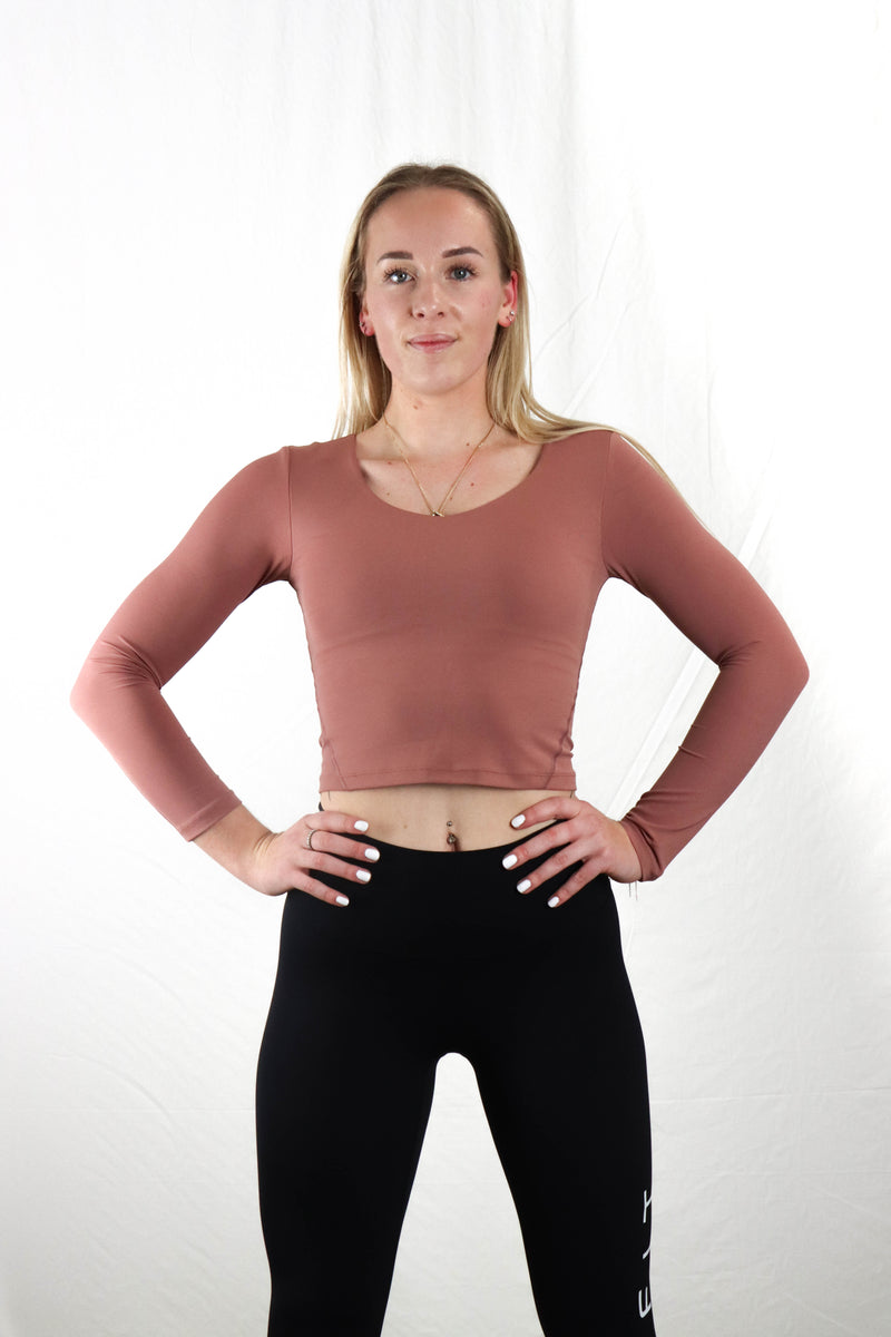 Women's Fitted Crop Long Sleeve - Clay