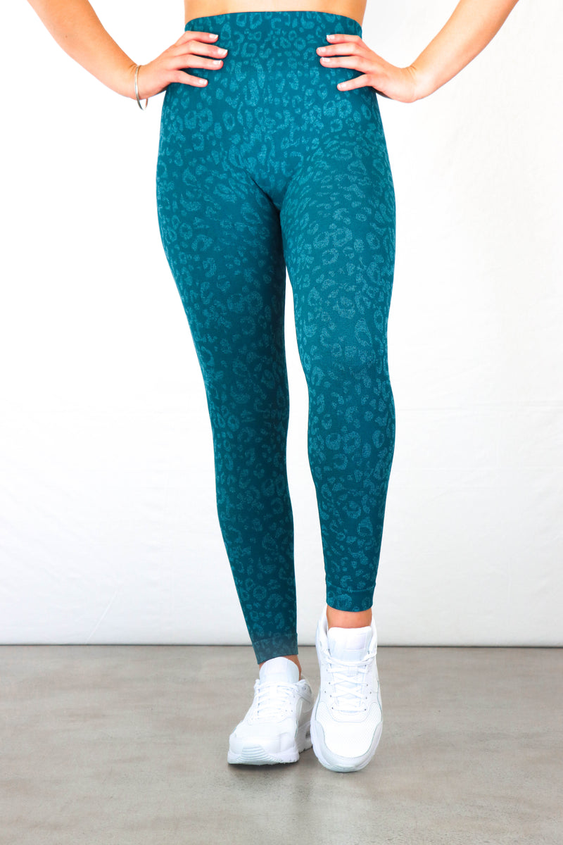 Oxyfit Leopard Leggings - Blue Leopard