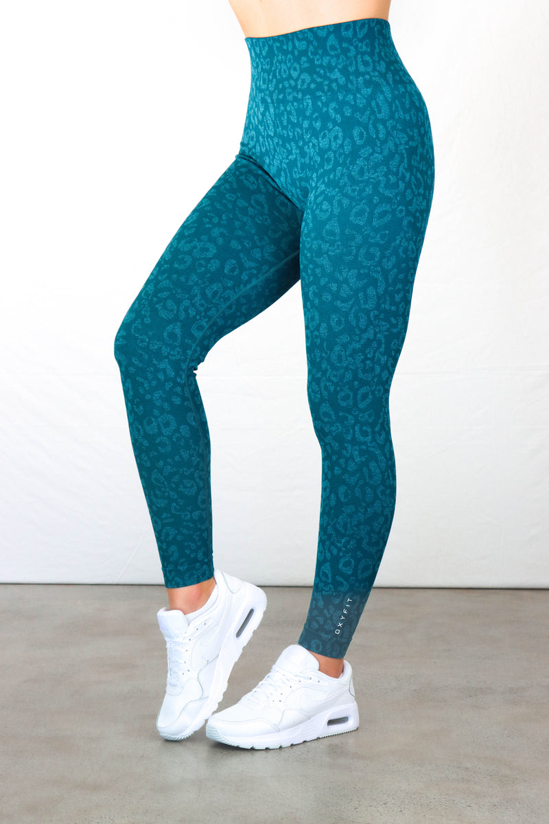 Oxyfit Leopard Leggings - Blue Leopard