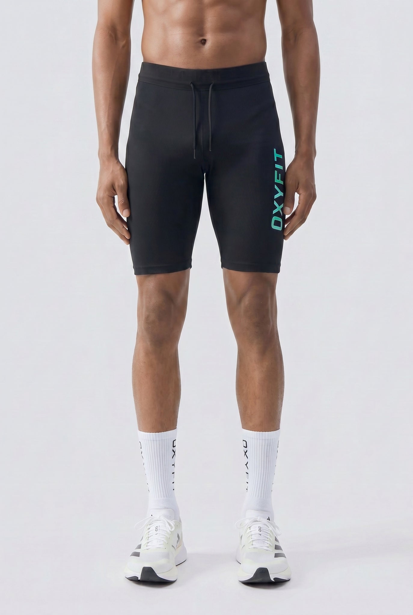 Oxyfit Race Halftights - Black & Neon Green