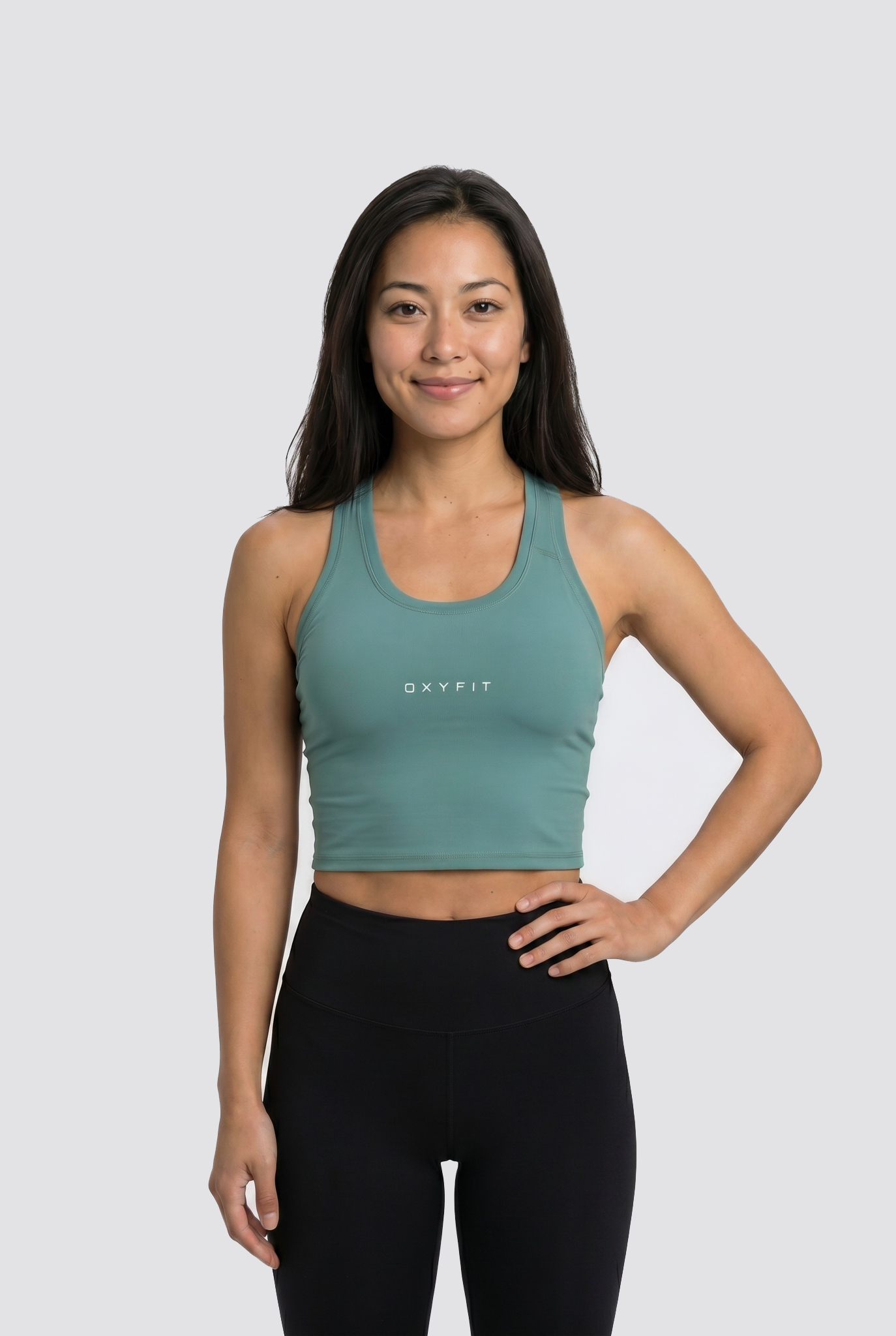 Womens OXYTECH Fitted Tank - Iris Teal