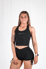 Womens OXYTECH Fitted Tank - Obsidian Black