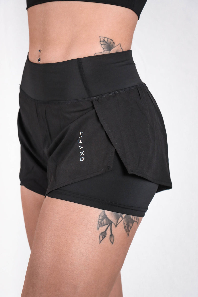 Womens Tempo Shorts | Black on Black