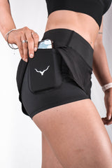 Womens Tempo Shorts | Black on Black