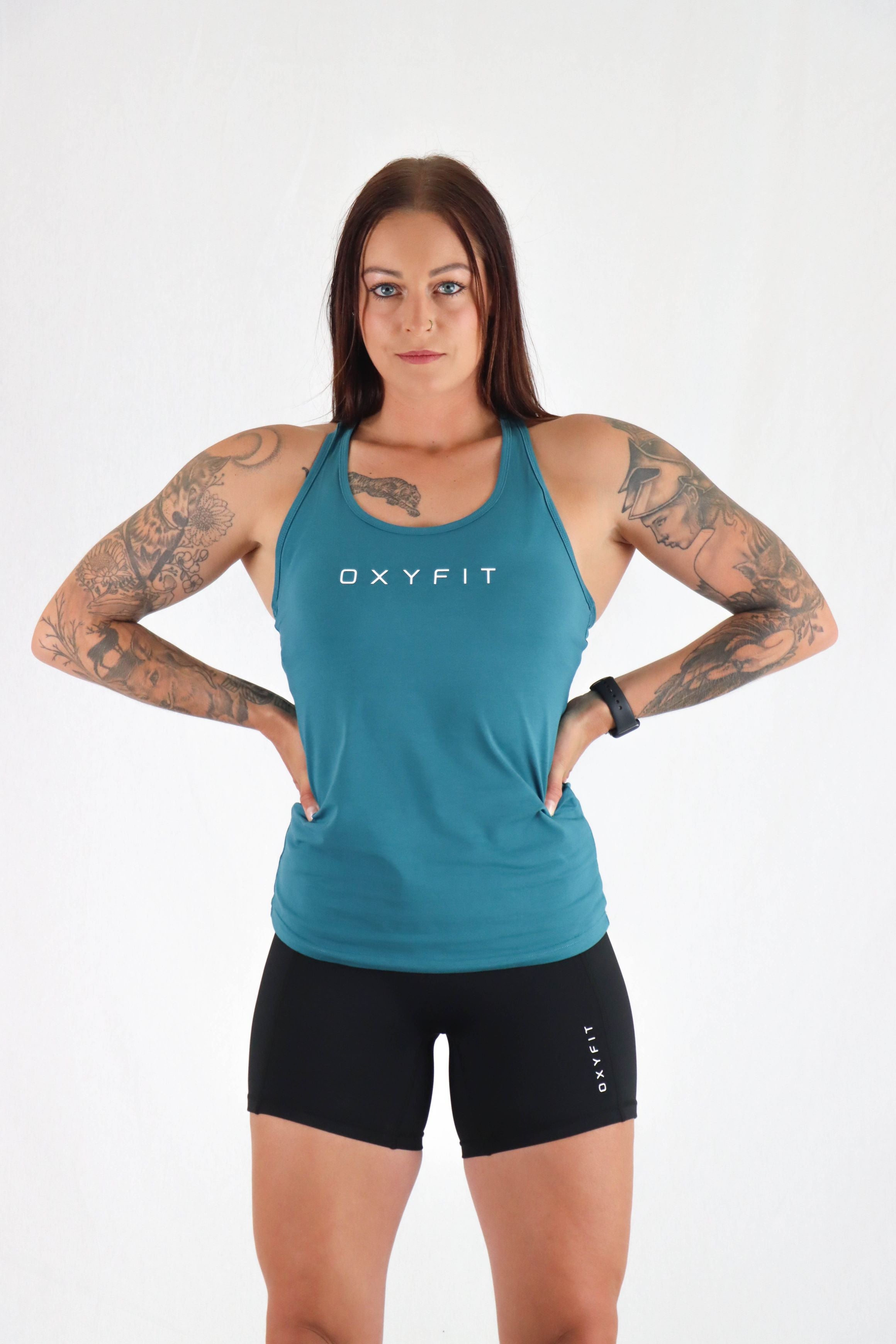 Womens Capital Singlet - Turquoise
