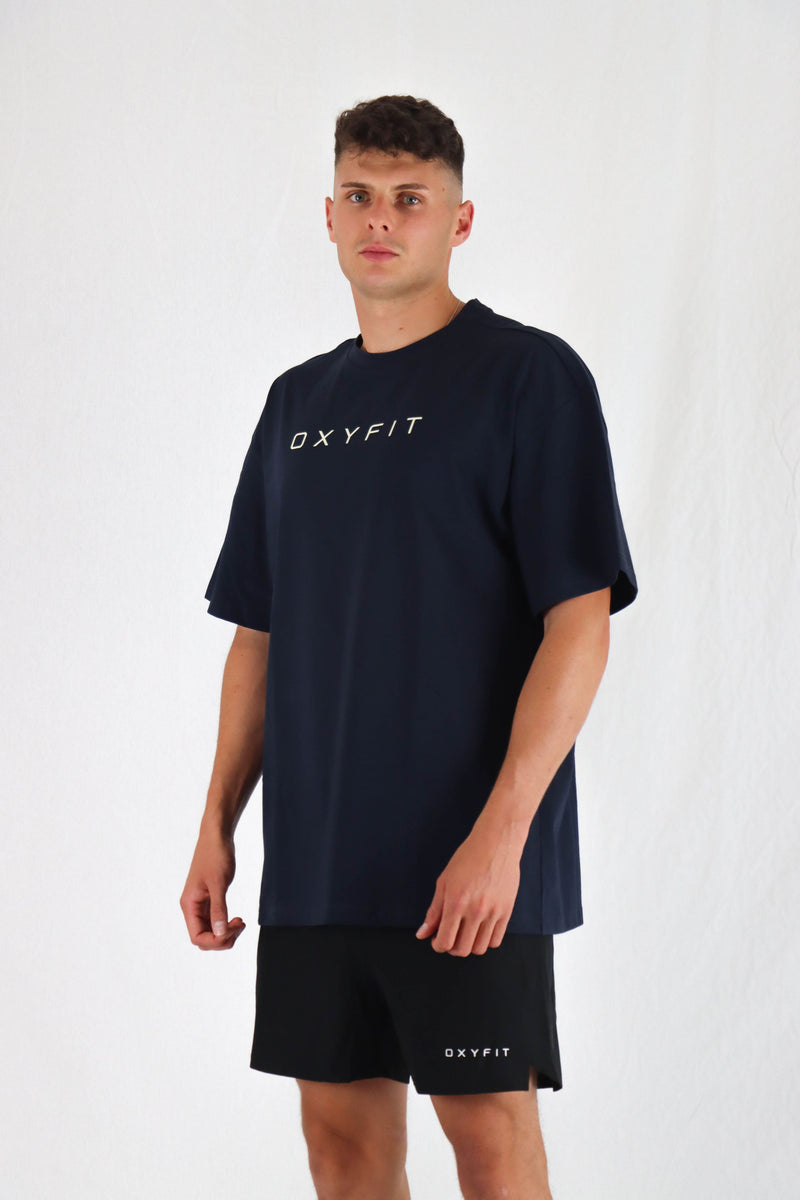 Ether Oversized Heavy Tees - Navy Blue