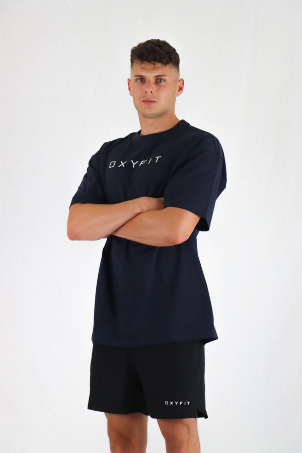 Ether Oversized Heavy Tees - Navy Blue