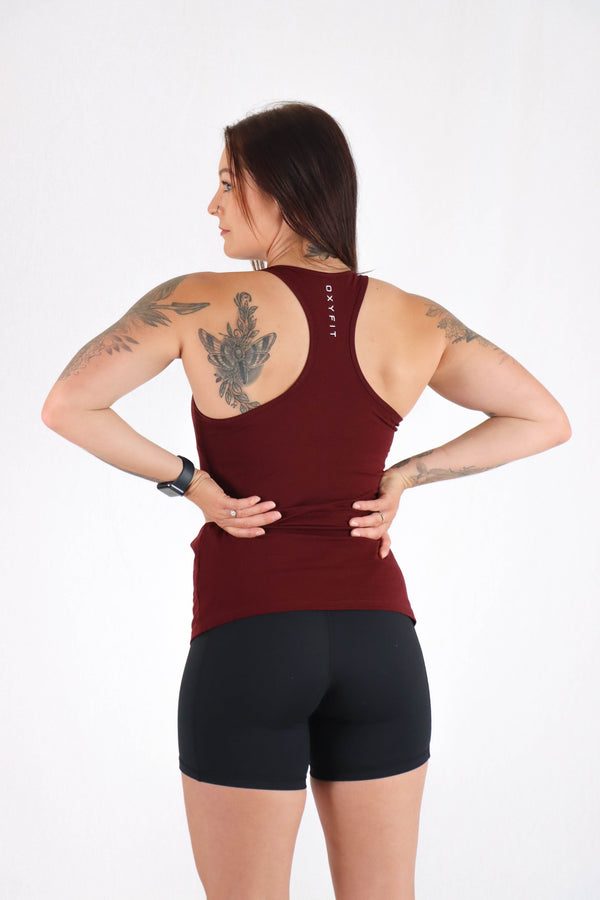 Womens Capital Singlet - Deep Maroon