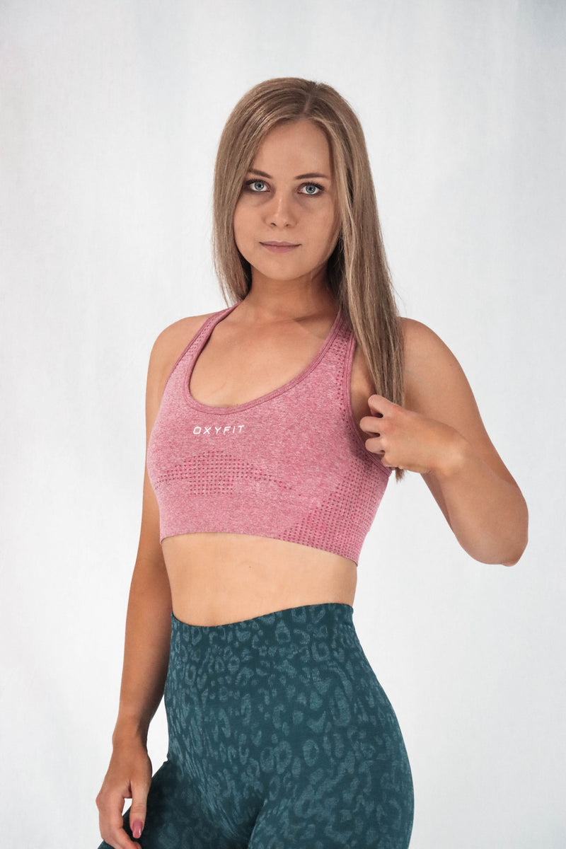 Thrive Racer Back Sports Bra - Strawberry
