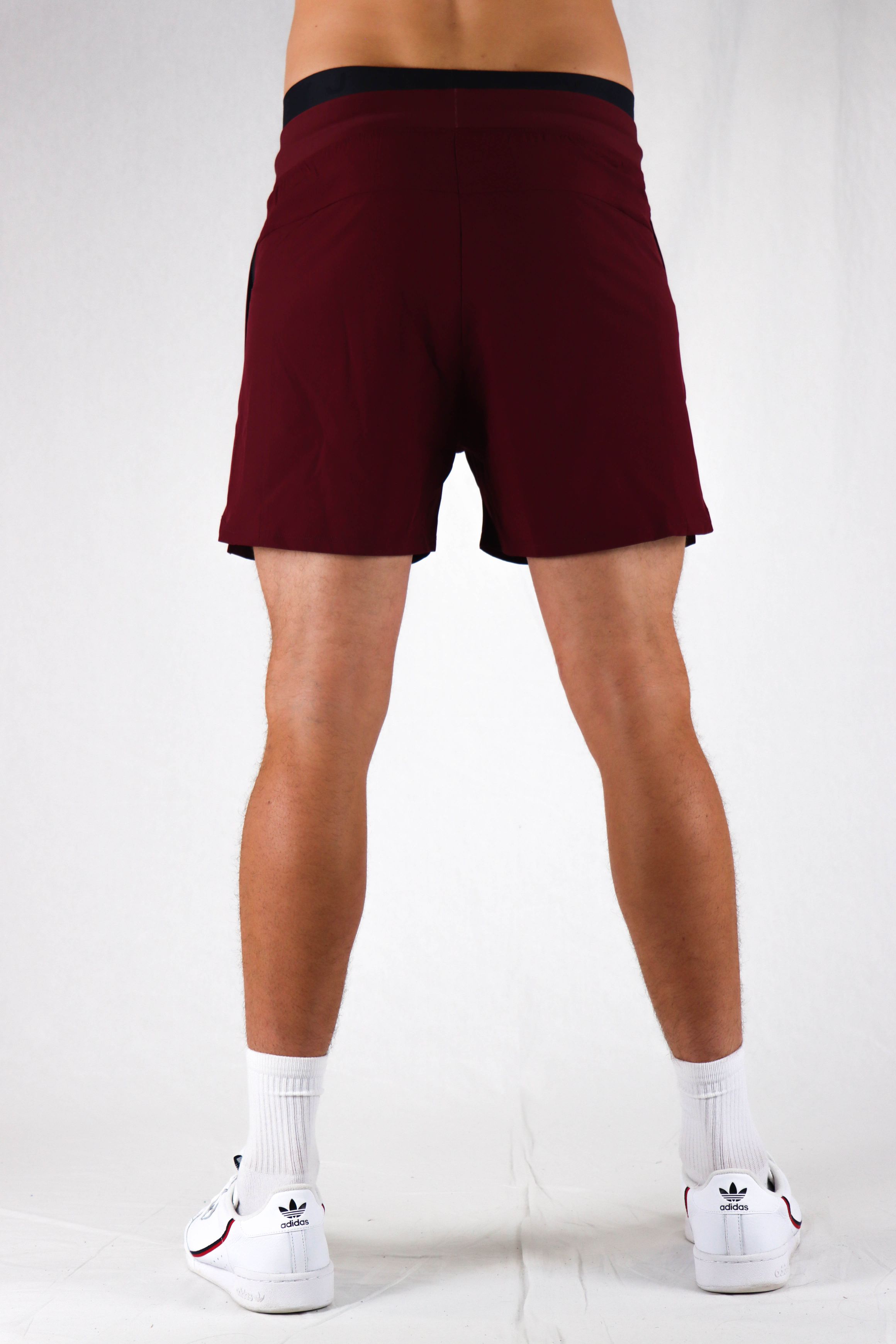 Oxyfit Mens Quad Shorts - Deep Maroon