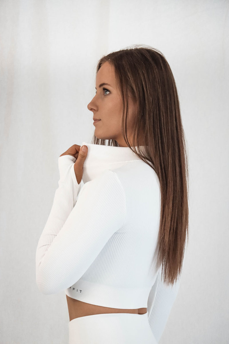 Hype Ribbed Long Sleeve - Milk
