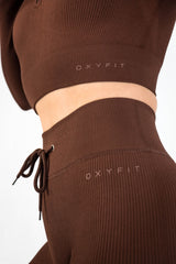 Hype Ribbed Long Sleeve - Double Chocolate