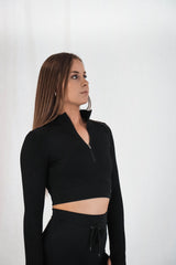 Hype Ribbed Long Sleeve - Long Black